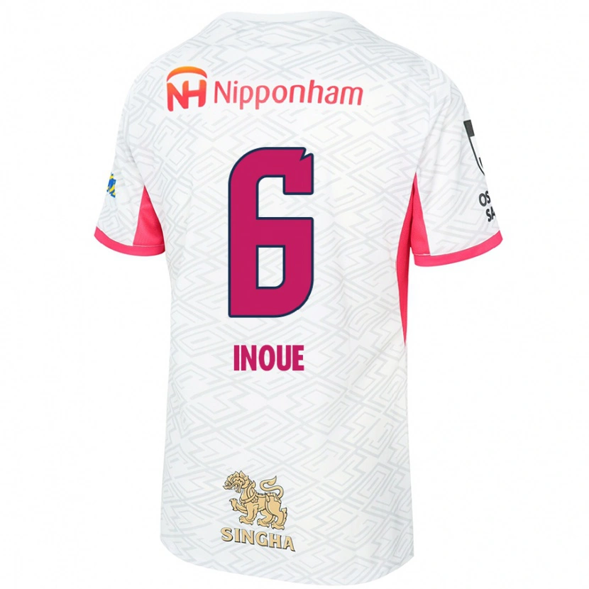 Danxen Bambino Maglia Hina Inoue #6 Bianco Rosa Sakura Kit Gara Away 2025/26 Maglietta