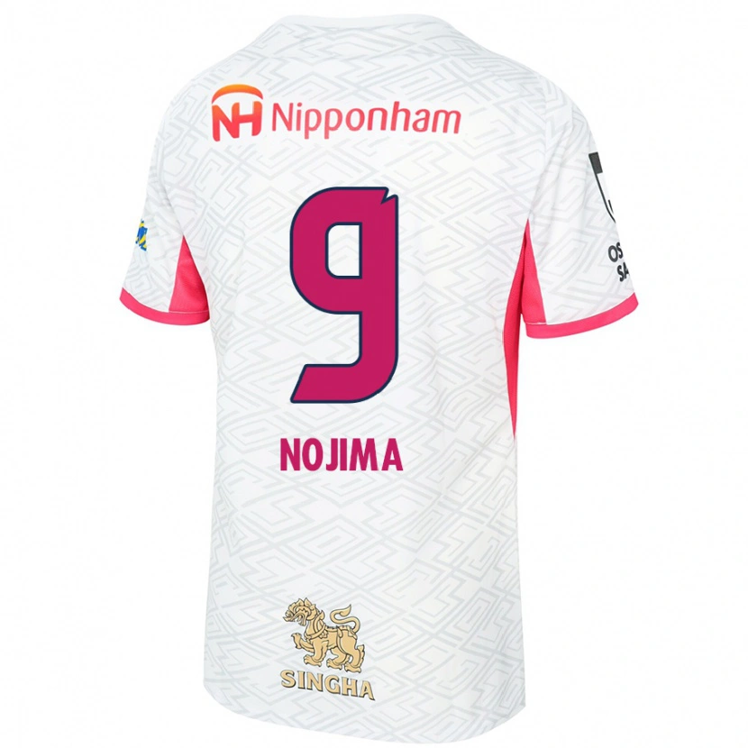 Danxen Bambino Maglia Sakura Nojima #9 Bianco Rosa Sakura Kit Gara Away 2025/26 Maglietta