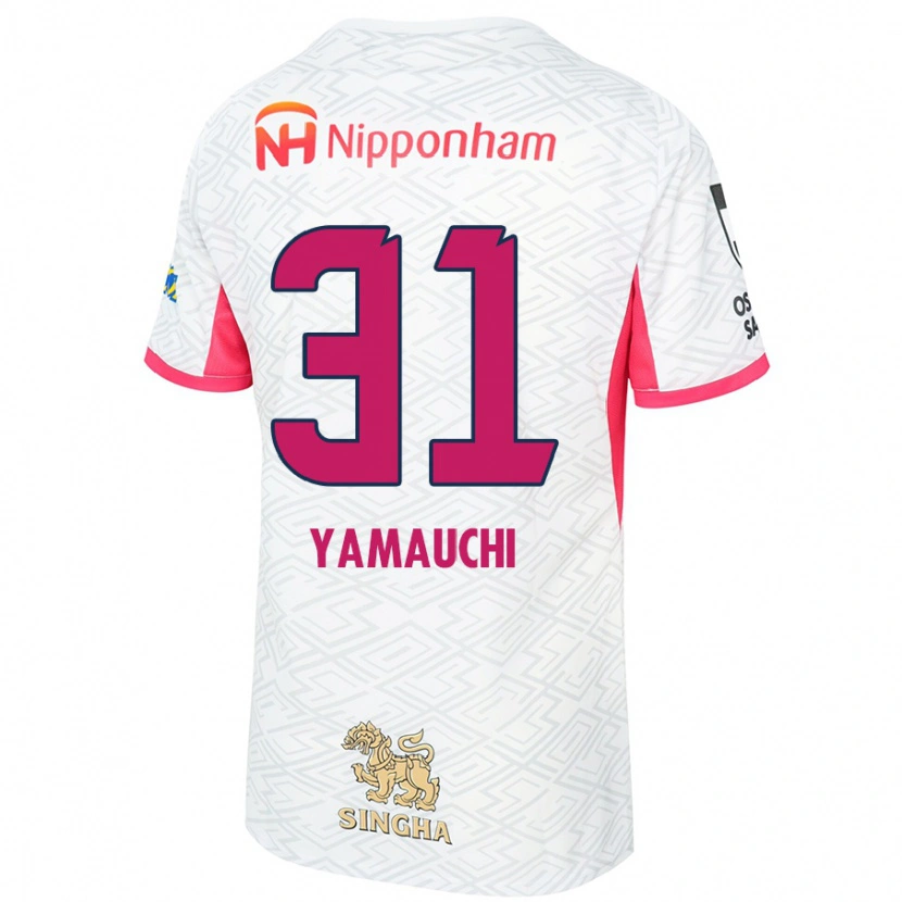 Danxen Bambino Maglia Hirofumi Yamauchi #31 Bianco Rosa Sakura Kit Gara Away 2025/26 Maglietta