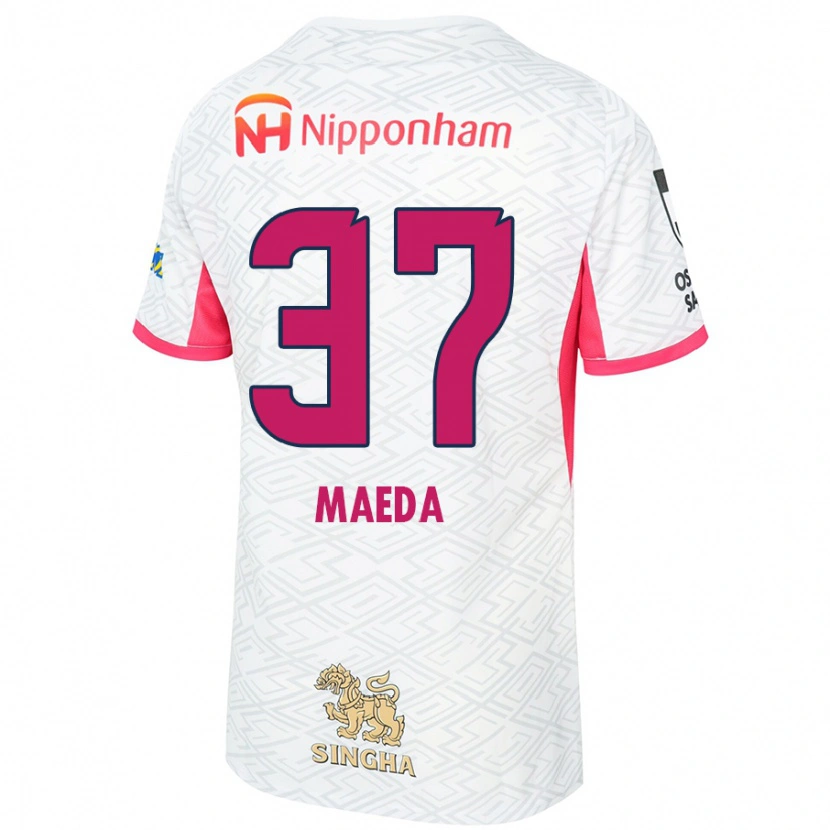 Danxen Bambino Maglia Ryudai Maeda #37 Bianco Rosa Sakura Kit Gara Away 2025/26 Maglietta