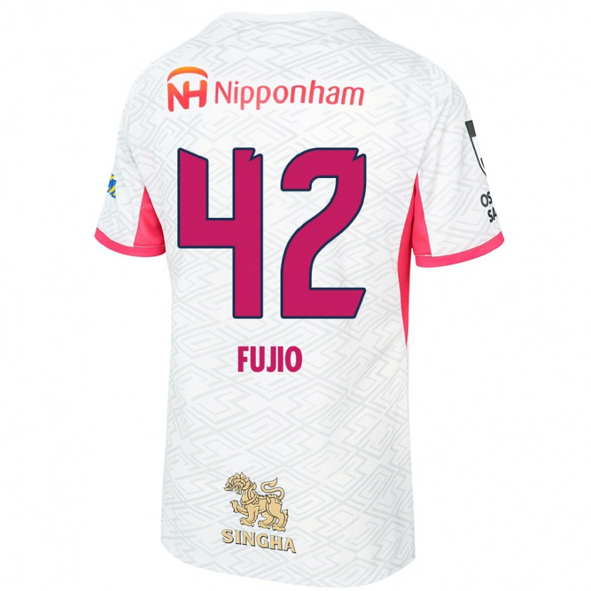 Danxen Bambino Maglia Shota Fujio #42 Bianco Rosa Sakura Kit Gara Away 2025/26 Maglietta