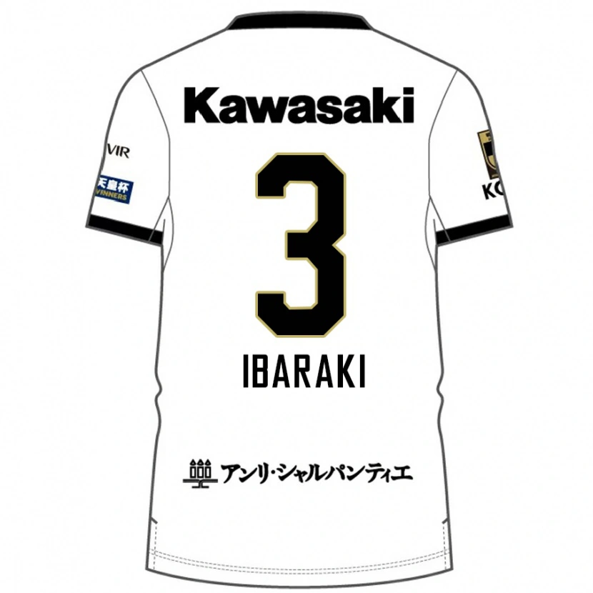 Danxen Bambino Maglia Riku Ibaraki #3 Bianco Nero Kit Gara Away 2025/26 Maglietta