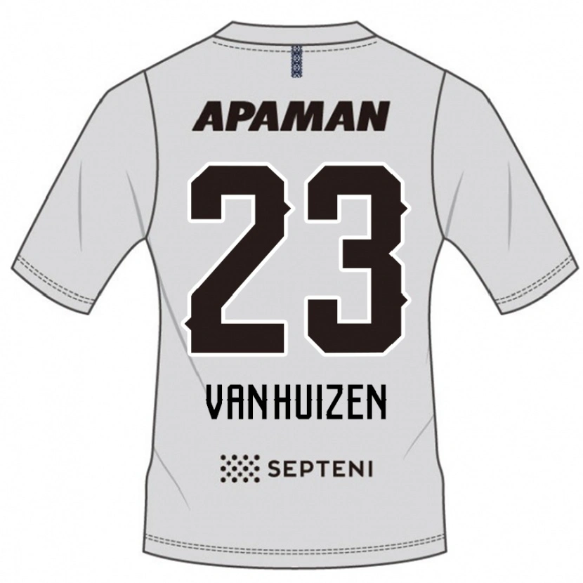 Danxen Bambino Maglia Haruki Christopher Van Huizen #23 Grigio Chiaro Kit Gara Away 2025/26 Maglietta