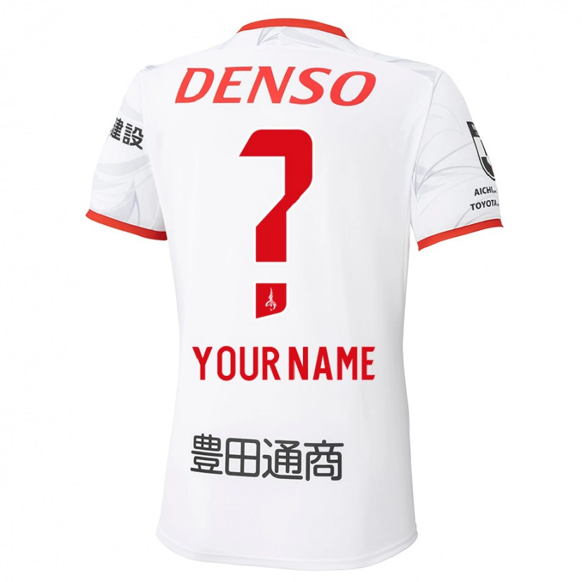 Danxen Bambino Maglia Il Tuo Nome #0 Bianco Rosso Kit Gara Away 2025/26 Maglietta