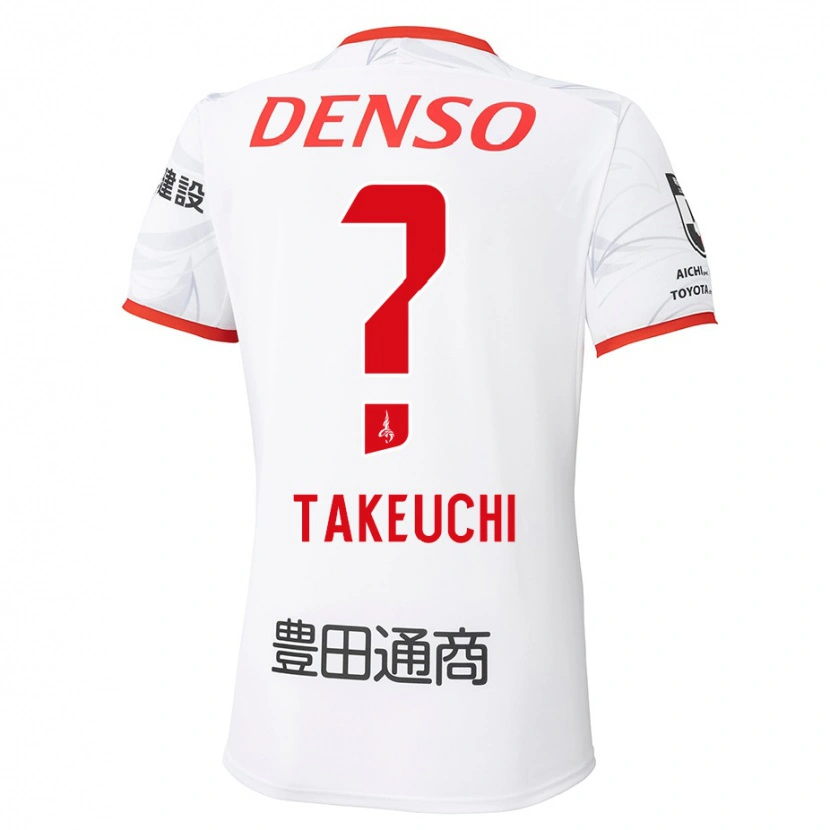 Danxen Bambino Maglia Yuzo Takeuchi #0 Bianco Rosso Kit Gara Away 2025/26 Maglietta