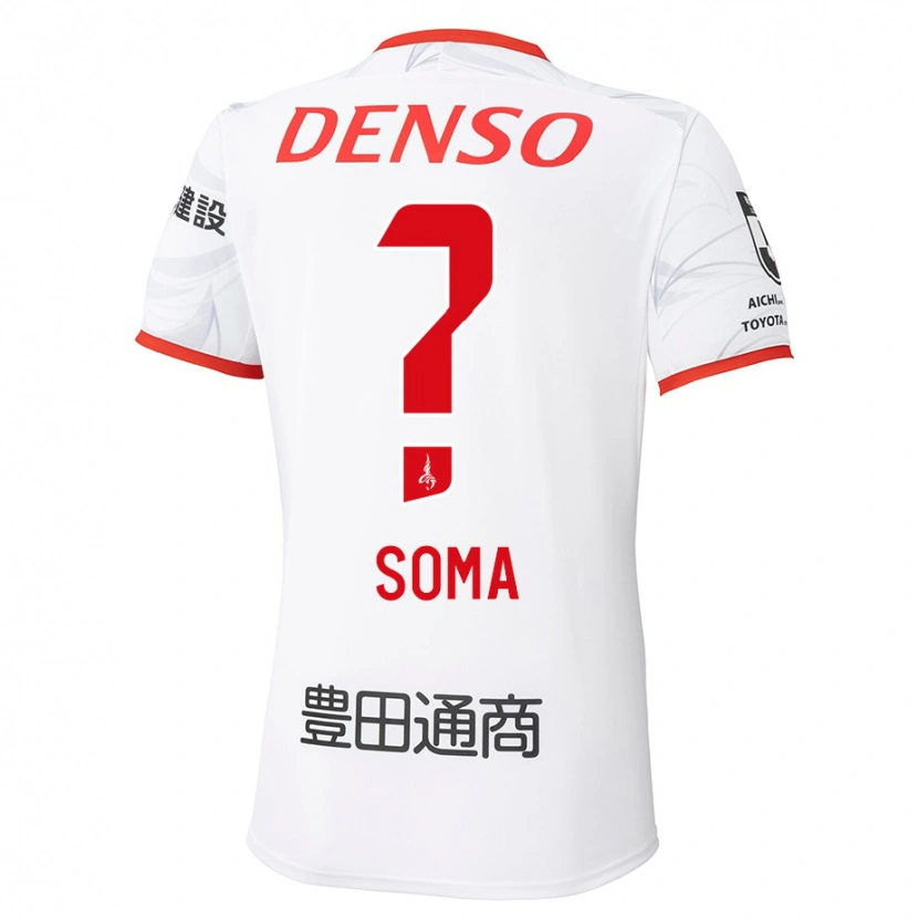 Danxen Bambino Maglia Yuki Soma #0 Bianco Rosso Kit Gara Away 2025/26 Maglietta