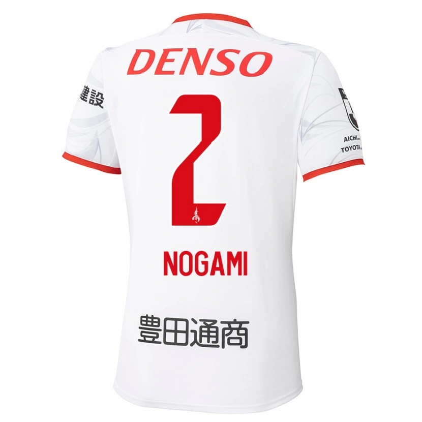 Danxen Bambino Maglia Yuki Nogami #2 Bianco Rosso Kit Gara Away 2025/26 Maglietta