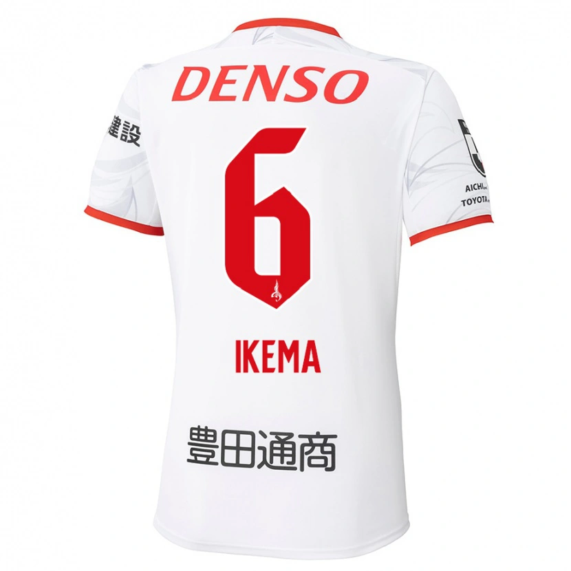 Danxen Bambino Maglia Kano Ikema #6 Bianco Rosso Kit Gara Away 2025/26 Maglietta