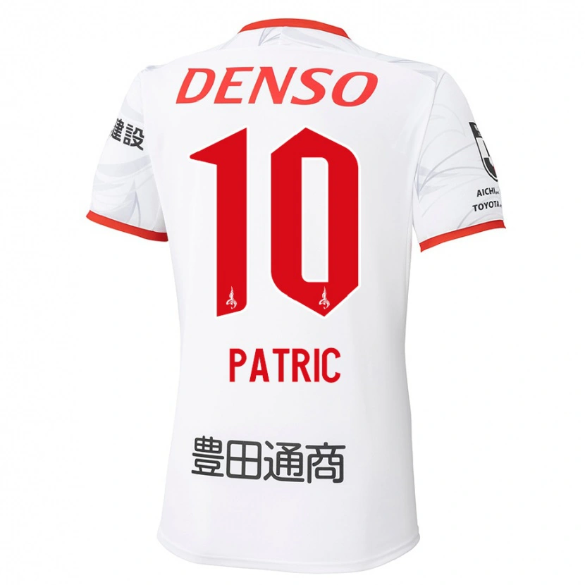 Danxen Bambino Maglia Patric #10 Bianco Rosso Kit Gara Away 2025/26 Maglietta