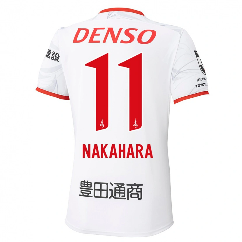 Danxen Bambino Maglia Sora Nakahara #11 Bianco Rosso Kit Gara Away 2025/26 Maglietta