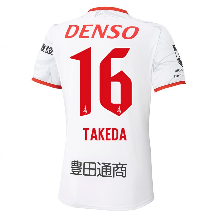 Danxen Bambino Maglia Yohei Takeda #16 Bianco Rosso Kit Gara Away 2025/26 Maglietta