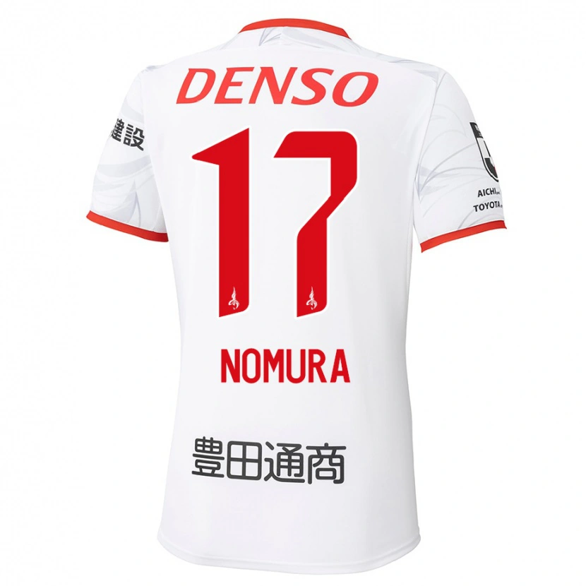 Danxen Bambino Maglia Yuto Nomura #17 Bianco Rosso Kit Gara Away 2025/26 Maglietta