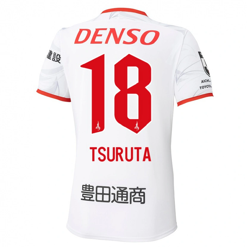 Danxen Bambino Maglia Shu Tsuruta #18 Bianco Rosso Kit Gara Away 2025/26 Maglietta