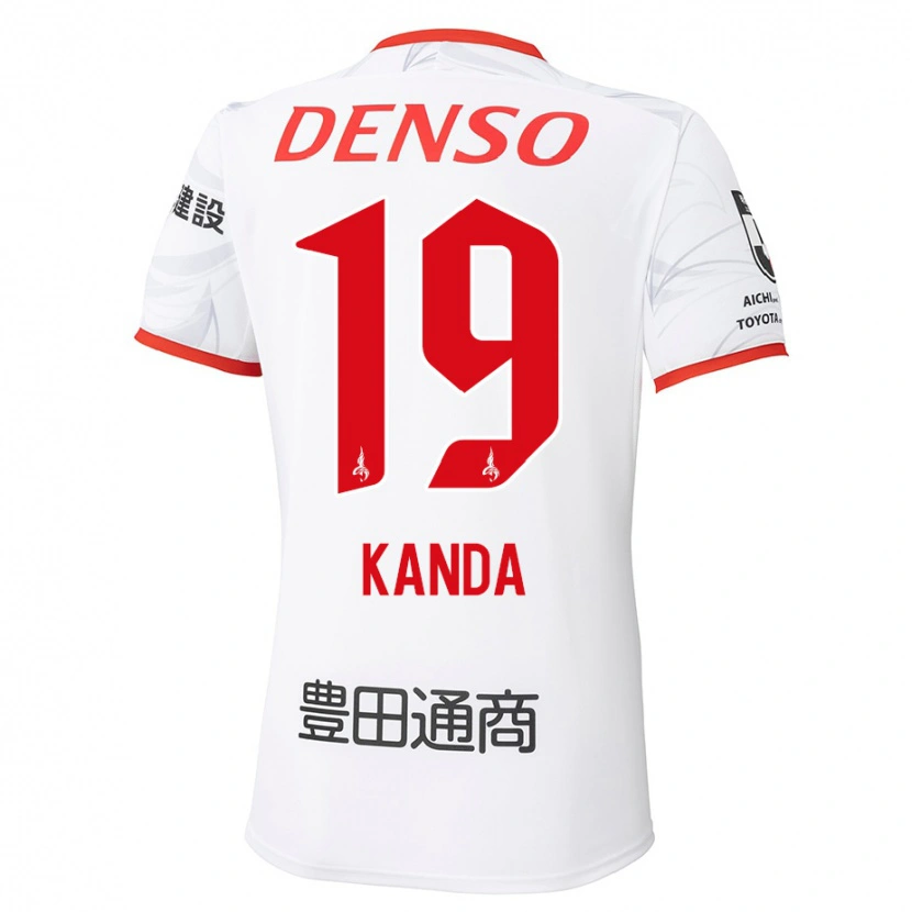 Danxen Bambino Maglia Ryu Kanda #19 Bianco Rosso Kit Gara Away 2025/26 Maglietta