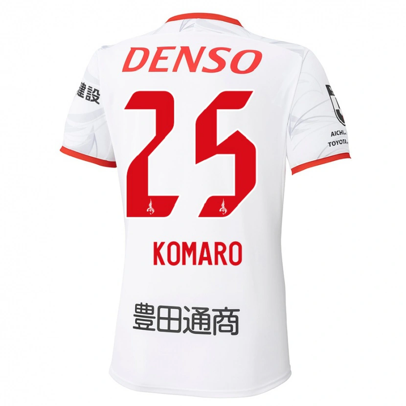 Danxen Bambino Maglia Shuta Komaro #25 Bianco Rosso Kit Gara Away 2025/26 Maglietta