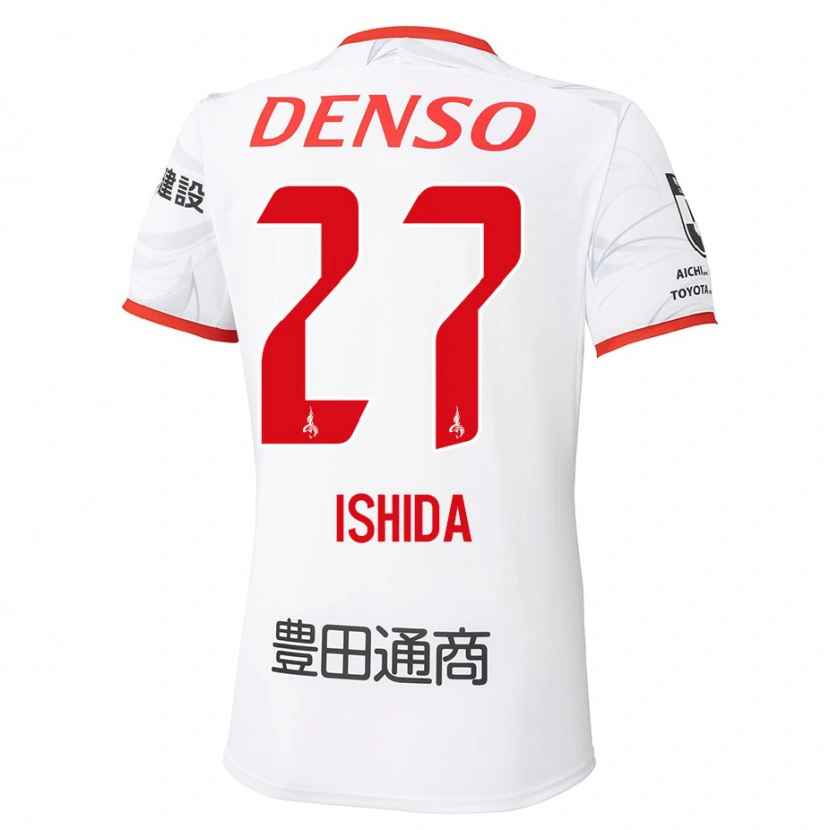 Danxen Bambino Maglia Kakeru Ishida #27 Bianco Rosso Kit Gara Away 2025/26 Maglietta