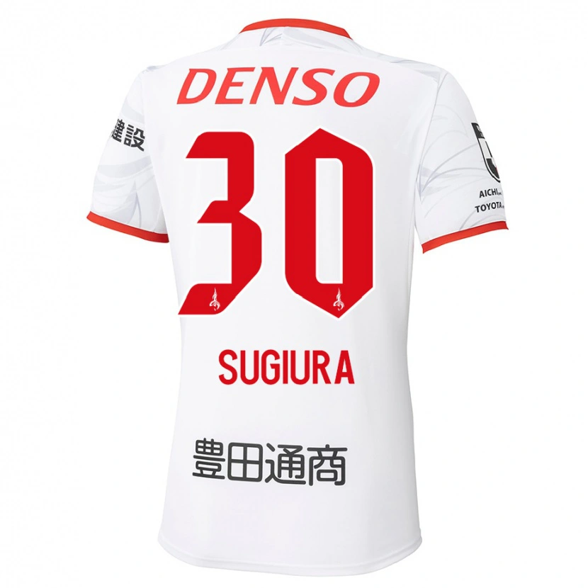 Danxen Bambino Maglia Shungo Sugiura #30 Bianco Rosso Kit Gara Away 2025/26 Maglietta