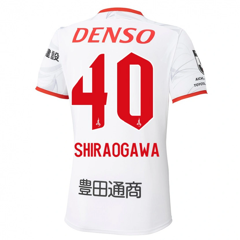 Danxen Bambino Maglia Rekuto Shiraogawa #40 Bianco Rosso Kit Gara Away 2025/26 Maglietta