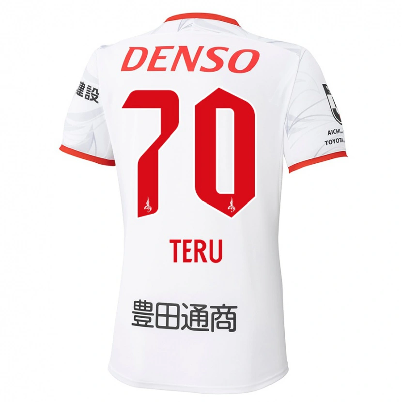 Danxen Bambino Maglia Teruki Hara #70 Bianco Rosso Kit Gara Away 2025/26 Maglietta