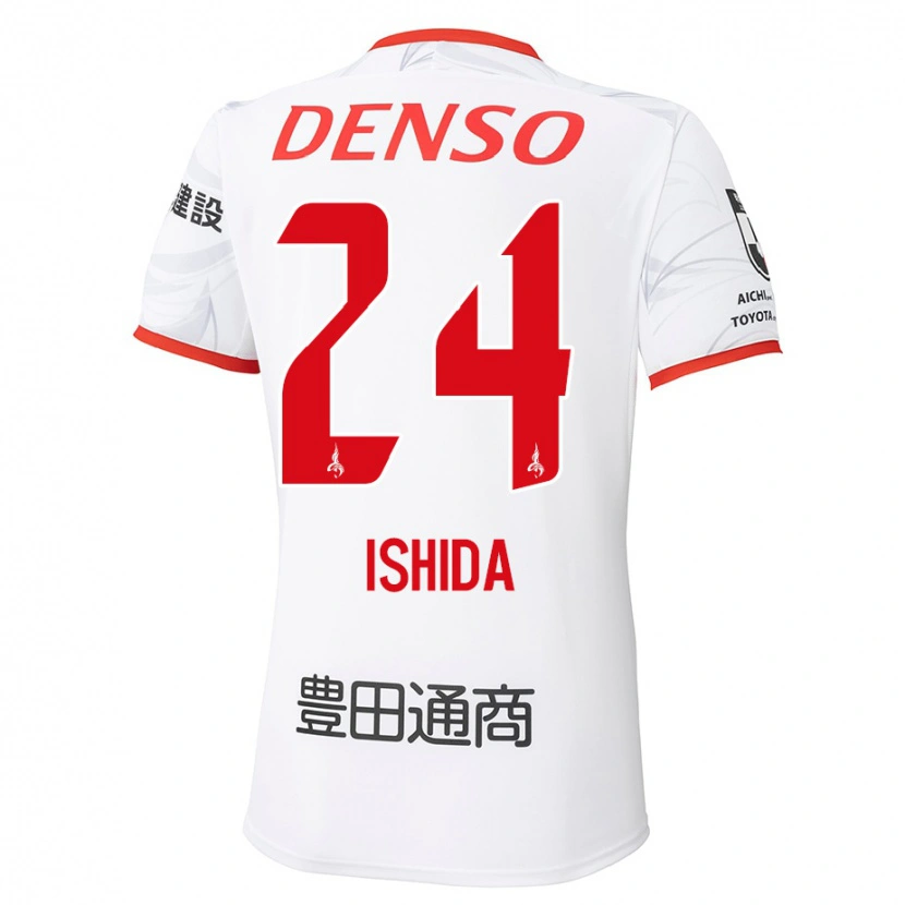 Danxen Bambino Maglia Ryotaro Ishida #24 Bianco Rosso Kit Gara Away 2025/26 Maglietta