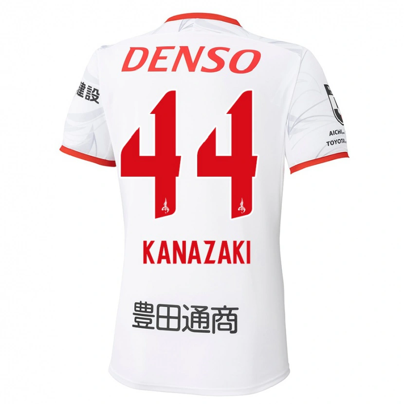 Danxen Bambino Maglia Mu Kanazaki #44 Bianco Rosso Kit Gara Away 2025/26 Maglietta