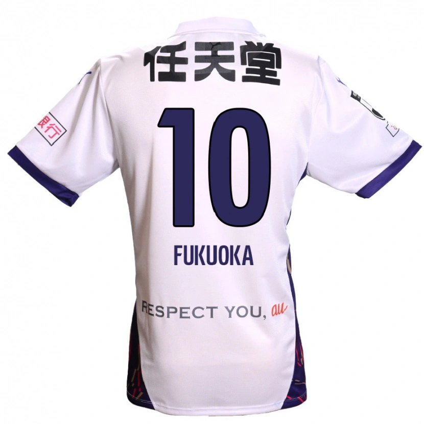 Danxen Bambino Maglia Shimpei Fukuoka #10 Bianco Viola Nero Kit Gara Away 2025/26 Maglietta