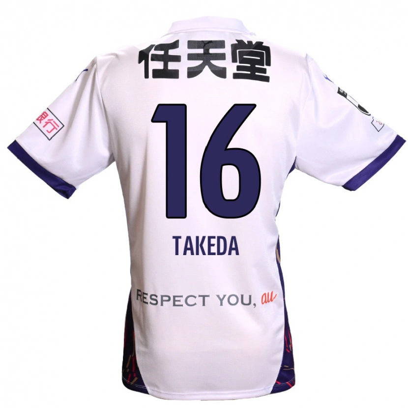 Danxen Bambino Maglia Shohei Takeda #16 Bianco Viola Nero Kit Gara Away 2025/26 Maglietta