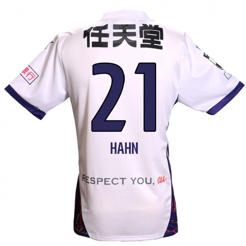 Danxen Bambino Maglia Warner Hahn #21 Bianco Viola Nero Kit Gara Away 2025/26 Maglietta