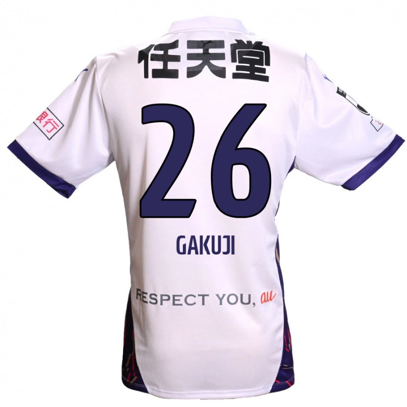 Danxen Bambino Maglia Gakuji Ota #26 Bianco Viola Nero Kit Gara Away 2025/26 Maglietta
