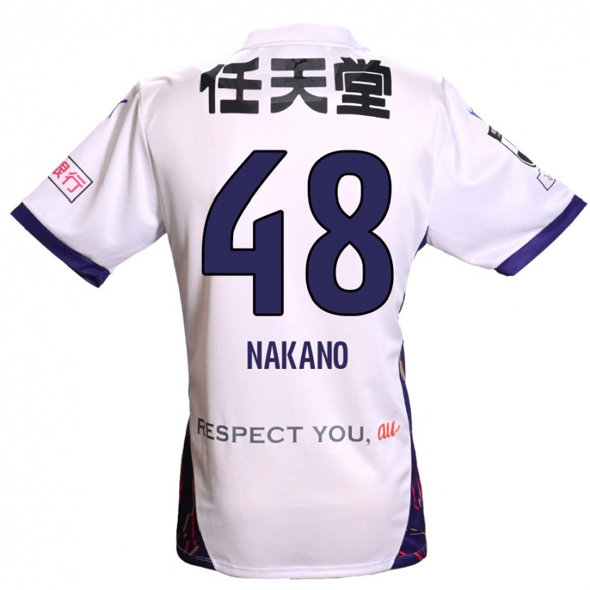 Danxen Bambino Maglia Ryuma Nakano #48 Bianco Viola Nero Kit Gara Away 2025/26 Maglietta