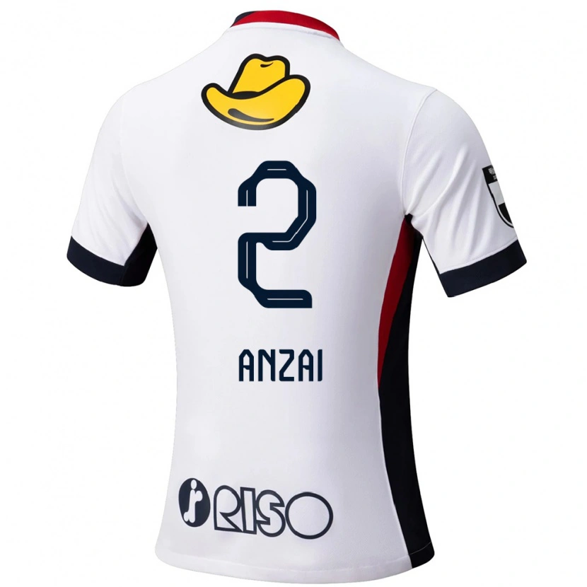 Danxen Bambino Maglia Koki Anzai #2 Bianco Nero Kit Gara Away 2025/26 Maglietta