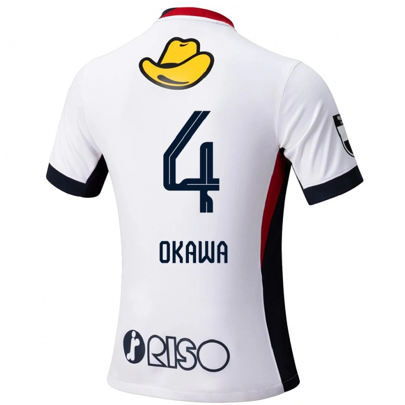 Danxen Bambino Maglia Yugo Okawa #4 Bianco Nero Kit Gara Away 2025/26 Maglietta