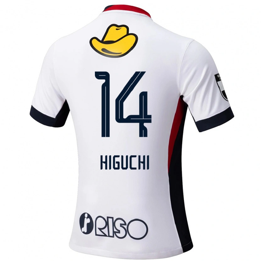 Danxen Bambino Maglia Yuta Higuchi #14 Bianco Nero Kit Gara Away 2025/26 Maglietta