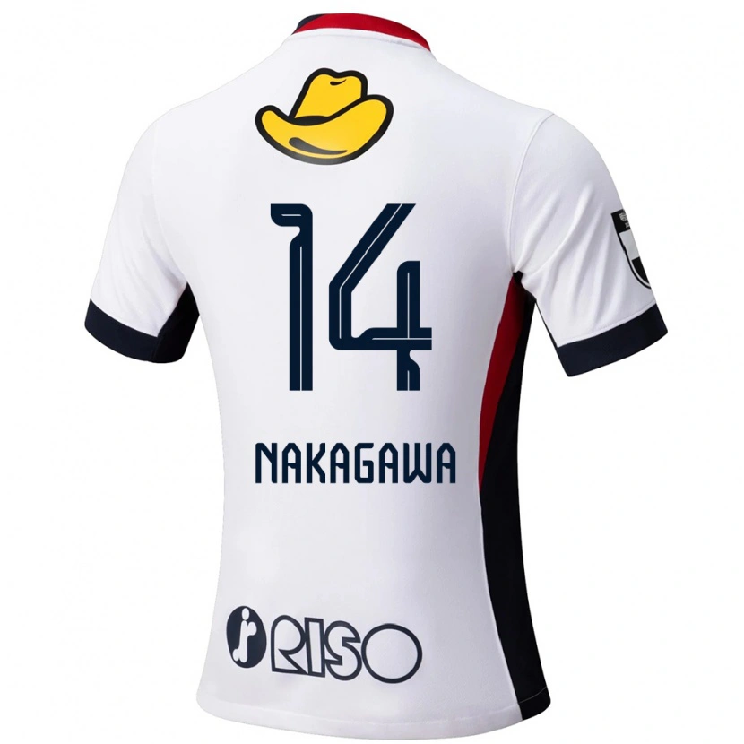 Danxen Bambino Maglia Sora Nakagawa #14 Bianco Nero Kit Gara Away 2025/26 Maglietta