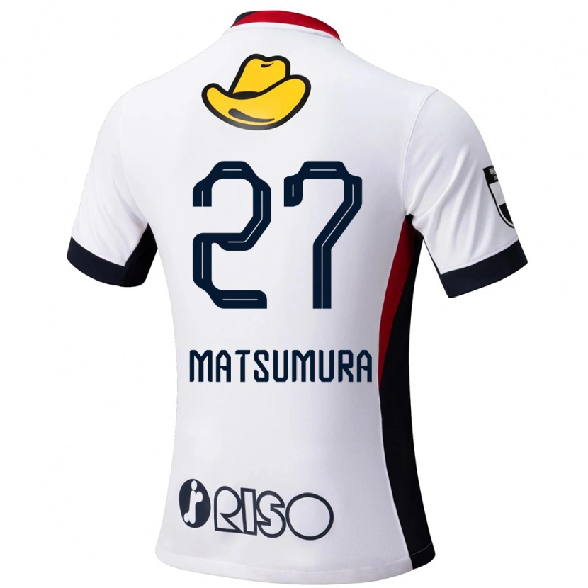 Danxen Bambino Maglia Yuta Matsumura #27 Bianco Nero Kit Gara Away 2025/26 Maglietta