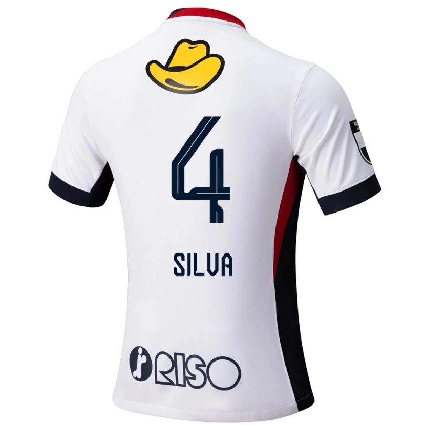 Danxen Bambino Maglia Leo Silva #4 Bianco Nero Kit Gara Away 2025/26 Maglietta