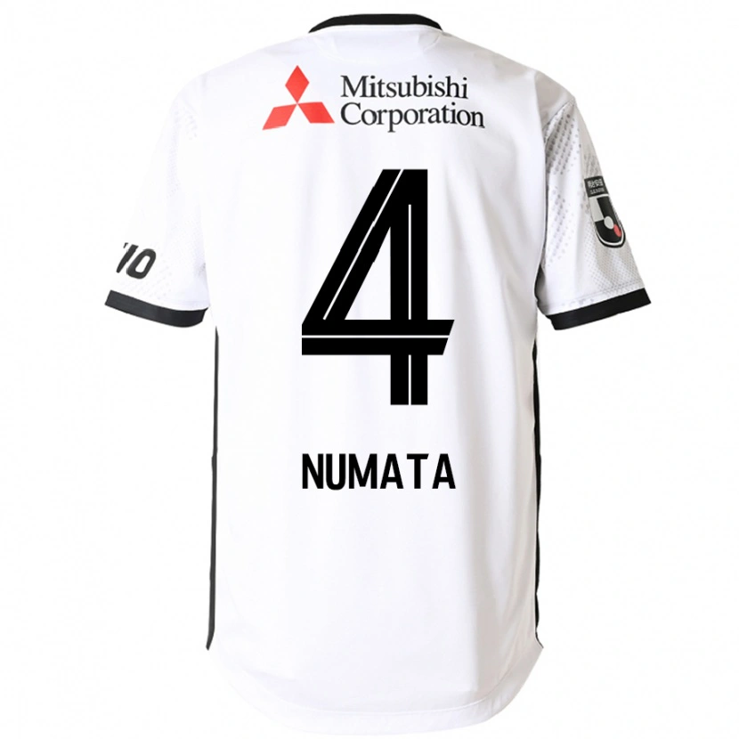 Danxen Bambino Maglia Seisa Numata #4 Bianco Nero Kit Gara Away 2025/26 Maglietta