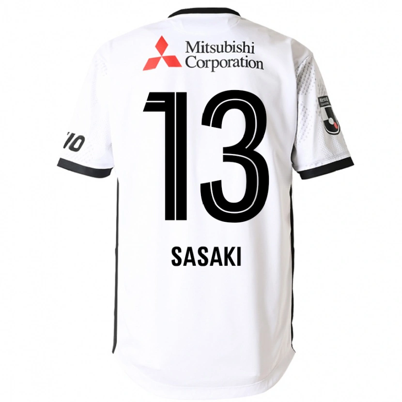 Danxen Bambino Maglia Shoei Sasaki #13 Bianco Nero Kit Gara Away 2025/26 Maglietta