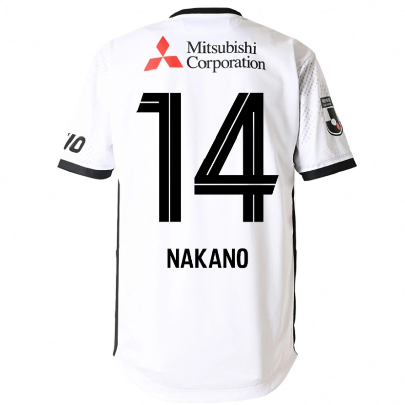 Danxen Bambino Maglia Yui Nakano #14 Bianco Nero Kit Gara Away 2025/26 Maglietta