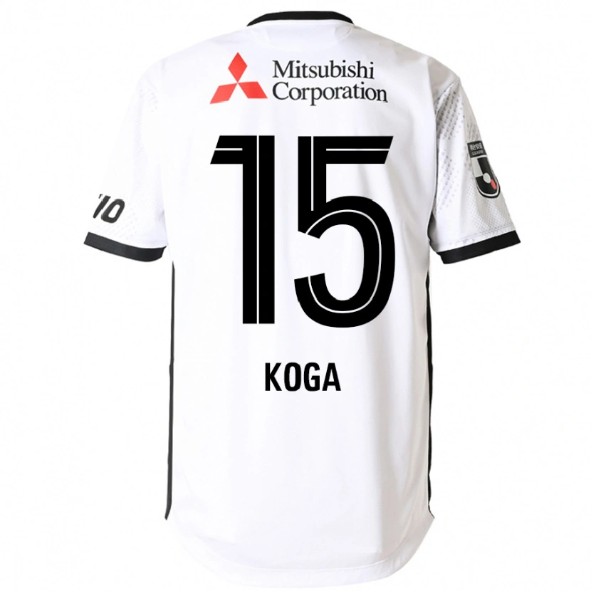 Danxen Bambino Maglia Shun Koga #15 Bianco Nero Kit Gara Away 2025/26 Maglietta