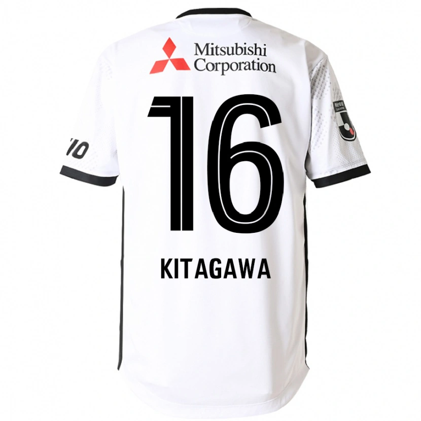 Danxen Bambino Maglia Rento Kitagawa #16 Bianco Nero Kit Gara Away 2025/26 Maglietta