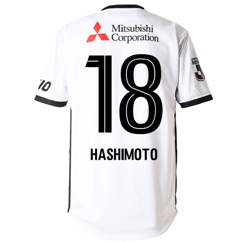 Danxen Bambino Maglia Kento Hashimoto #18 Bianco Nero Kit Gara Away 2025/26 Maglietta