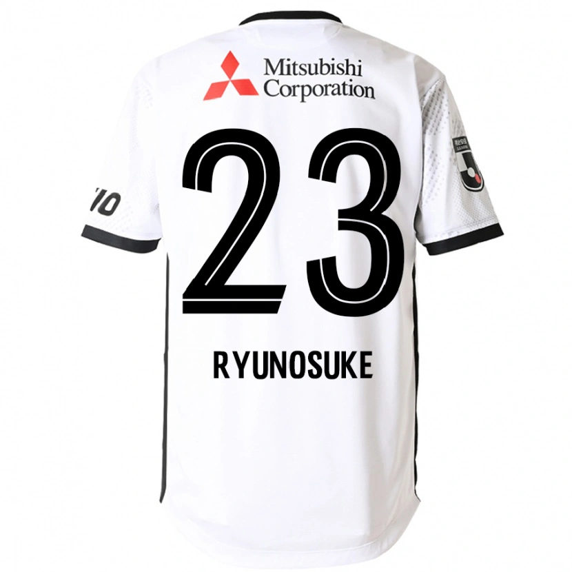 Danxen Bambino Maglia Ryunosuke Sato #23 Bianco Nero Kit Gara Away 2025/26 Maglietta
