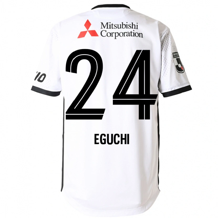 Danxen Bambino Maglia Kaito Eguchi #24 Bianco Nero Kit Gara Away 2025/26 Maglietta