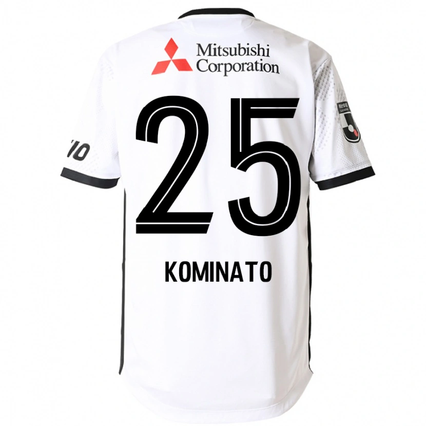 Danxen Bambino Maglia Tsuna Kominato #25 Bianco Nero Kit Gara Away 2025/26 Maglietta