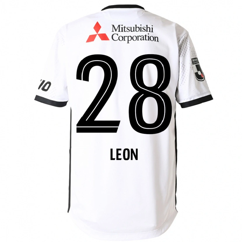 Danxen Bambino Maglia Leon Nozawa #28 Bianco Nero Kit Gara Away 2025/26 Maglietta