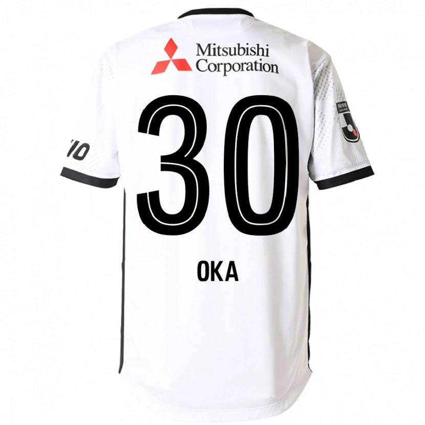 Danxen Bambino Maglia Teppei Oka #30 Bianco Nero Kit Gara Away 2025/26 Maglietta
