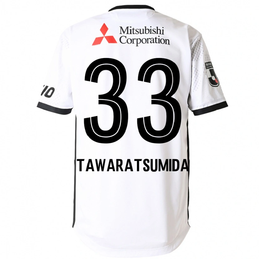 Danxen Bambino Maglia Kota Tawaratsumida #33 Bianco Nero Kit Gara Away 2025/26 Maglietta