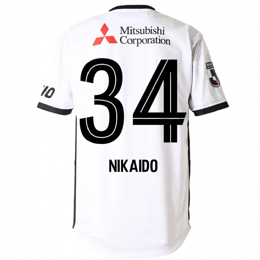 Danxen Bambino Maglia Rintaro Nikaido #34 Bianco Nero Kit Gara Away 2025/26 Maglietta