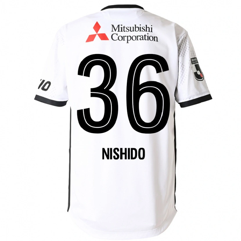 Danxen Bambino Maglia Hisatoshi Nishido #36 Bianco Nero Kit Gara Away 2025/26 Maglietta